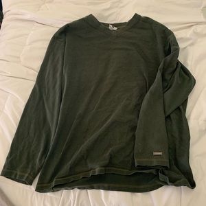 Green Columbia shirt.